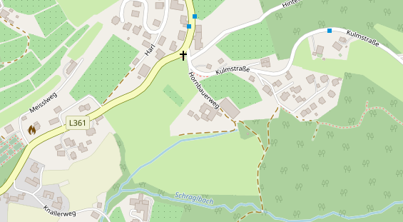 Pension auf Satellitenbild