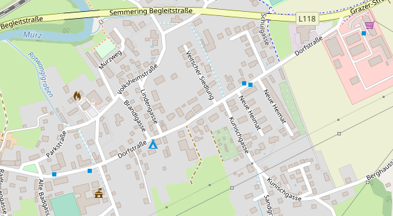 Pension auf Satellitenbild