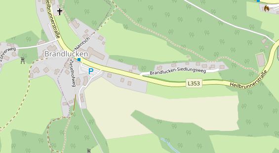 Pension auf Satellitenbild