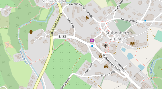 Pension auf Satellitenbild