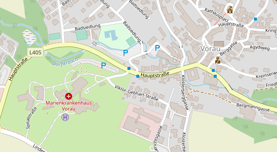 Pension auf Satellitenbild