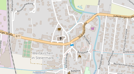 Pension auf Satellitenbild