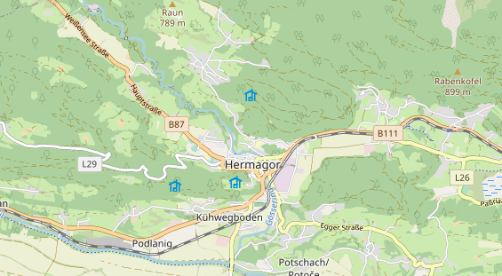 Pension auf Karte