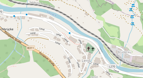 Pension auf Satellitenbild