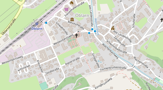 Pension auf Satellitenbild