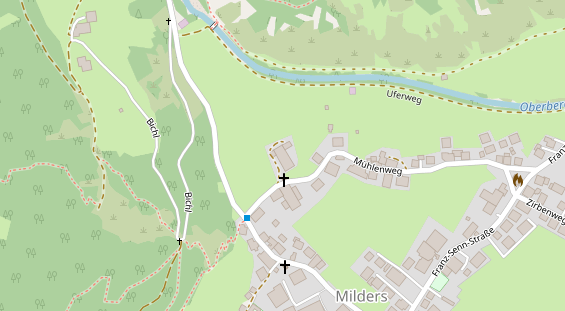 Pension auf Satellitenbild