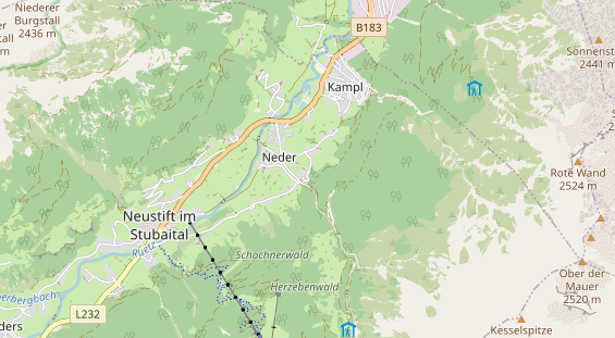 Pension auf Karte