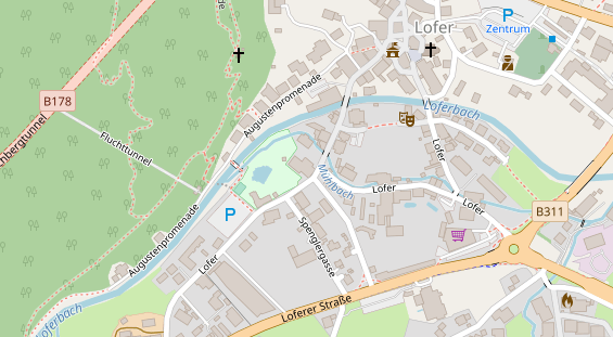 Pension auf Satellitenbild