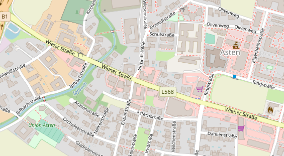 Pension auf Satellitenbild