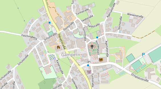 Pension auf Satellitenbild