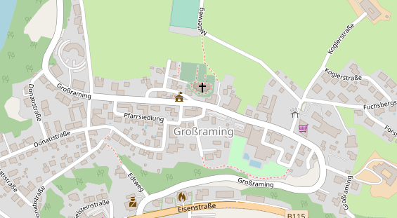 Pension auf Satellitenbild