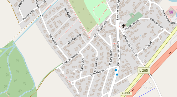 Pension auf Satellitenbild