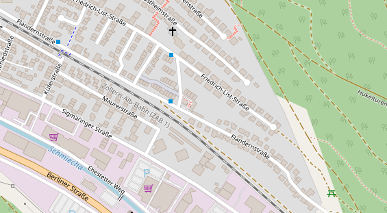 Pension auf Satellitenbild