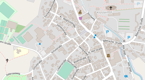 Pension auf Satellitenbild