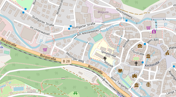 Pension auf Satellitenbild