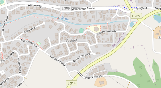 Pension auf Satellitenbild