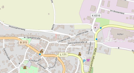 Pension auf Satellitenbild