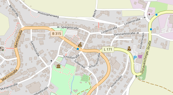 Pension auf Satellitenbild