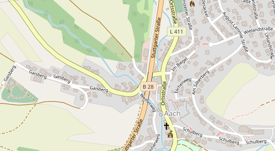 Pension auf Satellitenbild