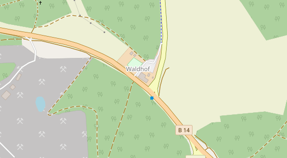 Pension auf Satellitenbild