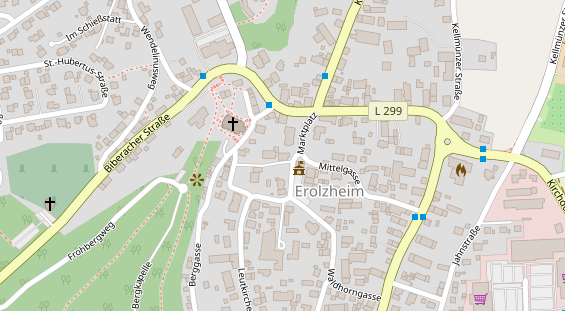 Pension auf Satellitenbild