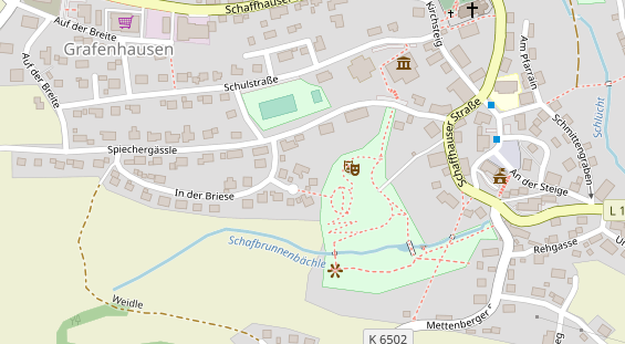 Pension auf Satellitenbild