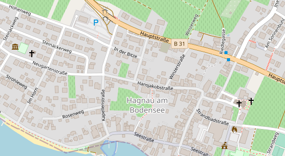 Pension auf Satellitenbild