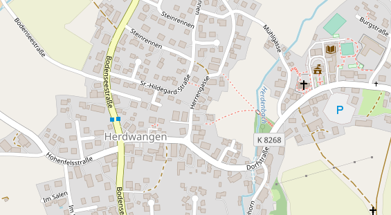 Pension auf Satellitenbild