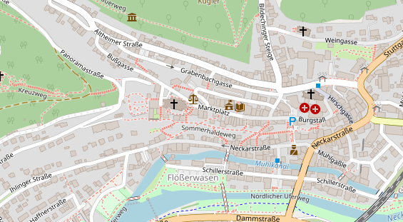 Pension auf Satellitenbild