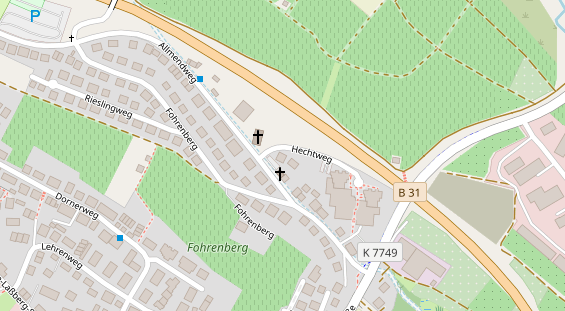 Pension auf Satellitenbild