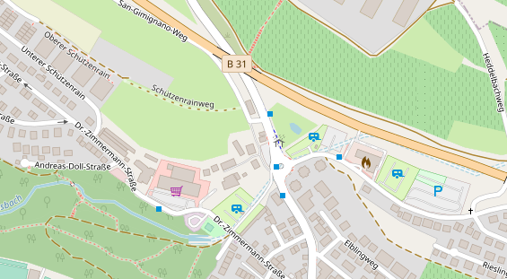 Pension auf Satellitenbild