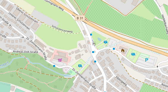 Pension auf Satellitenbild