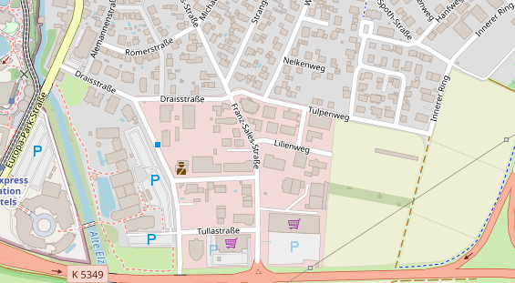 Pension auf Satellitenbild