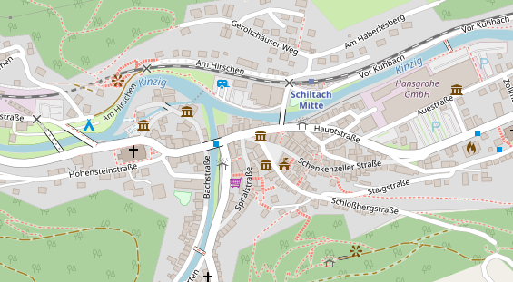 Pension auf Satellitenbild