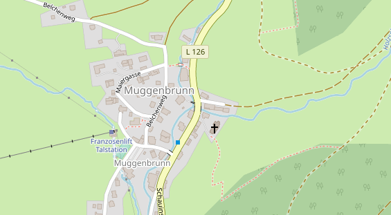 Pension auf Satellitenbild