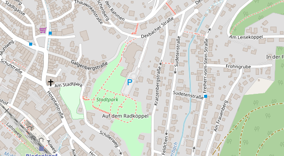 Pension auf Satellitenbild