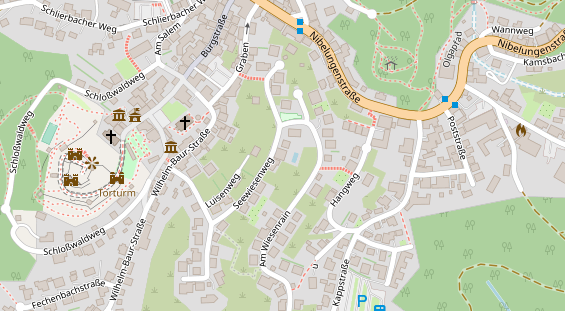 Pension auf Satellitenbild