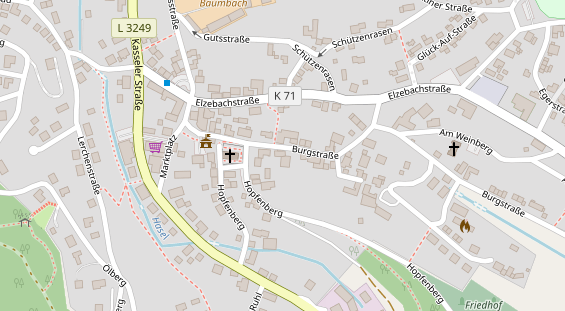 Pension auf Satellitenbild