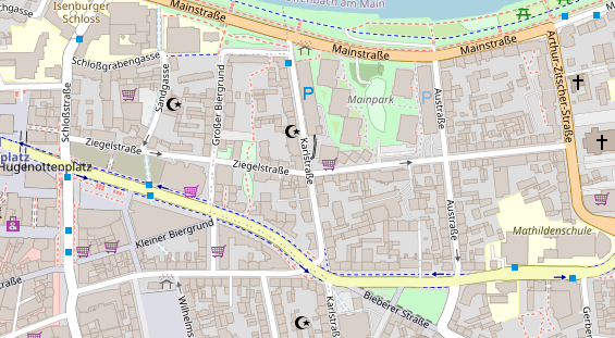 Pension auf Satellitenbild