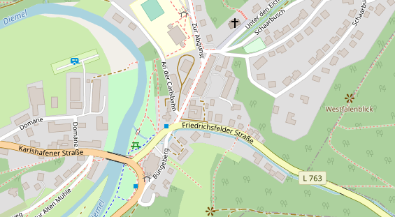 Pension auf Satellitenbild