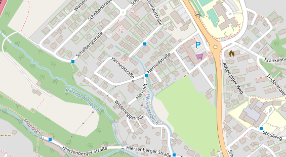 Pension auf Satellitenbild