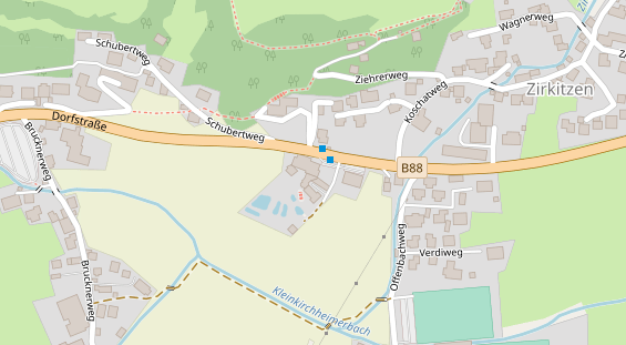 Pension auf Satellitenbild