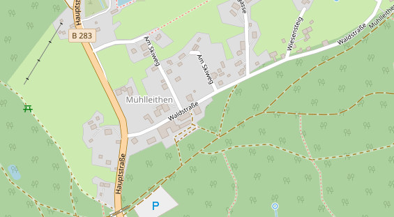 Pension auf Satellitenbild