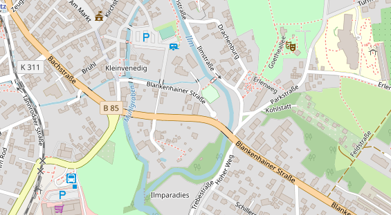 Pension auf Satellitenbild