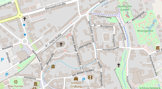 Pension auf Satellitenbild