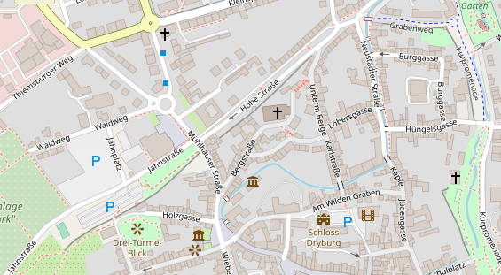 Pension auf Satellitenbild