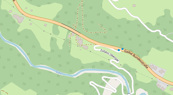 Pension auf Satellitenbild