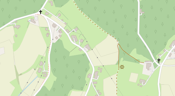 Pension auf Satellitenbild