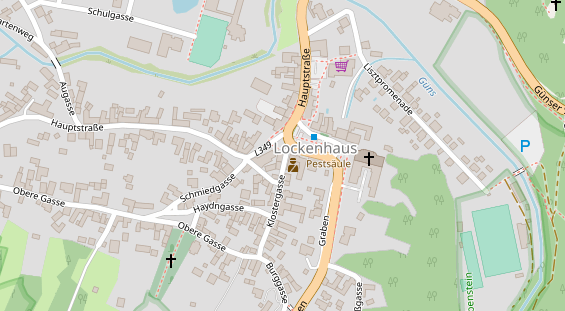 Pension auf Satellitenbild