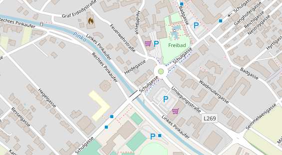 Pension auf Satellitenbild